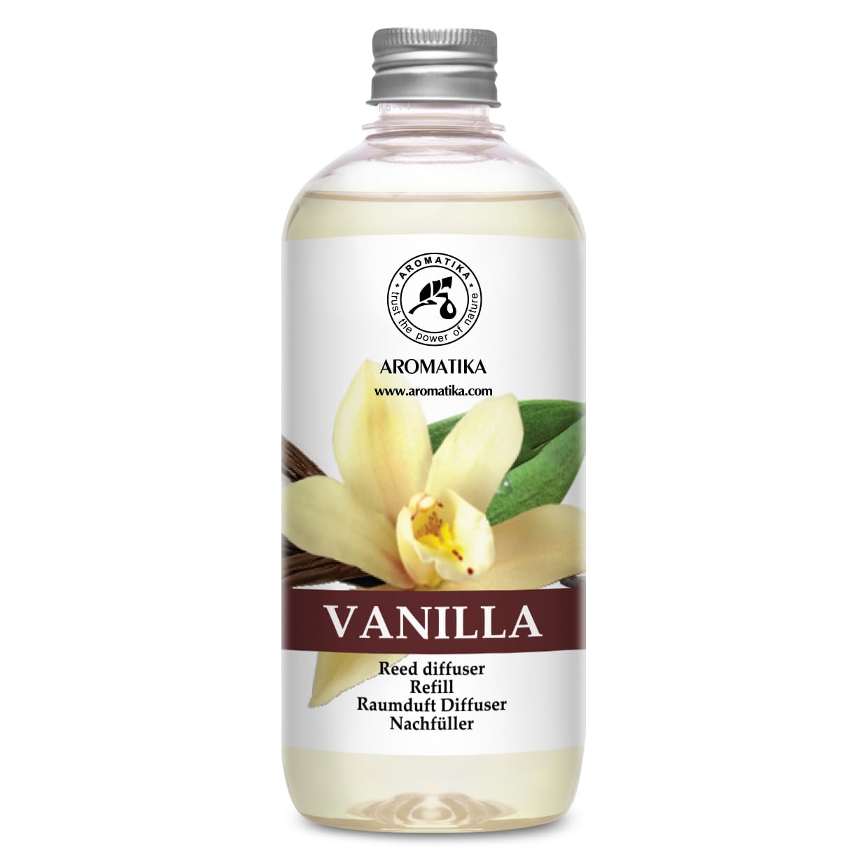 Recambio de Difusor Vainilla 500ml para Aromatizar Aire en Cuartos - Aceite Esencial Puro & Natural Vainilla - Aroma de Intensas y Duraderas - Baños - Hogares - Difusor Aroma