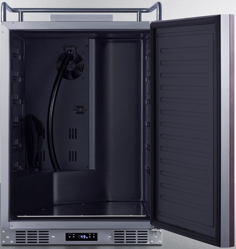 Summit Appliance SBC682NKPNR 24" Wide Built-In Kegerator (Panel Not Included), Stainless Steel Cabinet, Wire Shelves, Auto Defrost, Digital Thermostat, Sealed Back, 33.63" H x 23.75" W x 24.25" D on Fridge.com