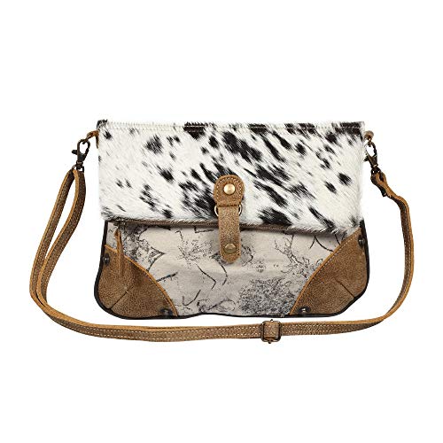 Myra Bag Bolsa transversal dobrável de lona e couro de vaca para cima S-1304