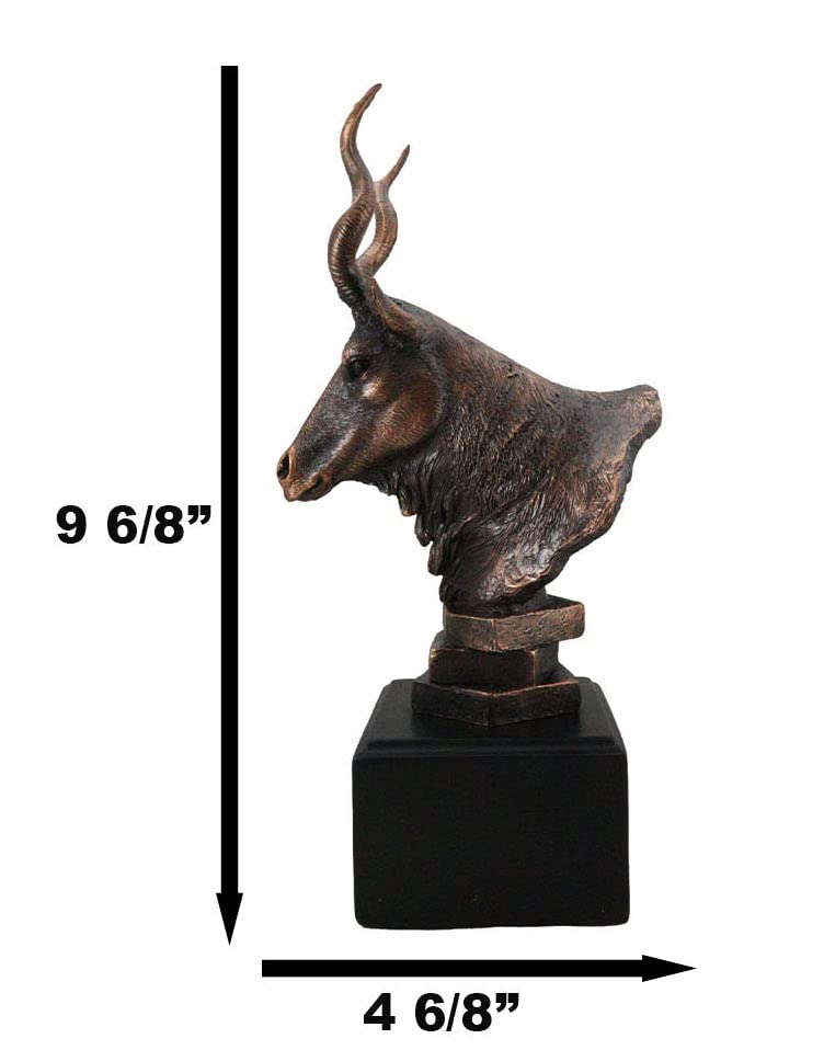 Estatua rústica de antílope africano Kudu en bronce 9.75" miniatura 3