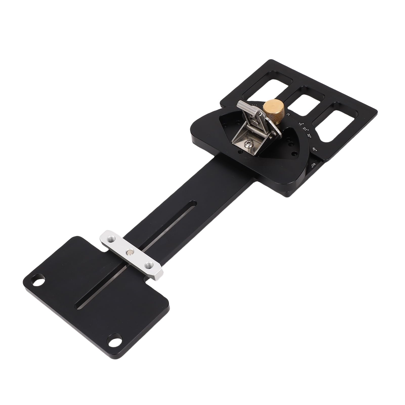 Adjustable Angle Track Saw Guide Square with Positive Stop Block, Aluminum Alloy Rail Square for Miter Cutting -60° to 60°