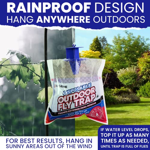 Fly Traps Outdoor Fly Traps. 4 Natural Pre-Baited Fly Bags Outdoor Disposable. Fly Trap Bag Fly Catchers Outdoors. Stable Horse Ranch Fly Trap. Disposable Fly Traps Outdoor Hanging Fly Killer #TOP6