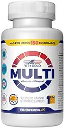 Multivitamínico Multi Vitgold 130 + 20 comprimidos.