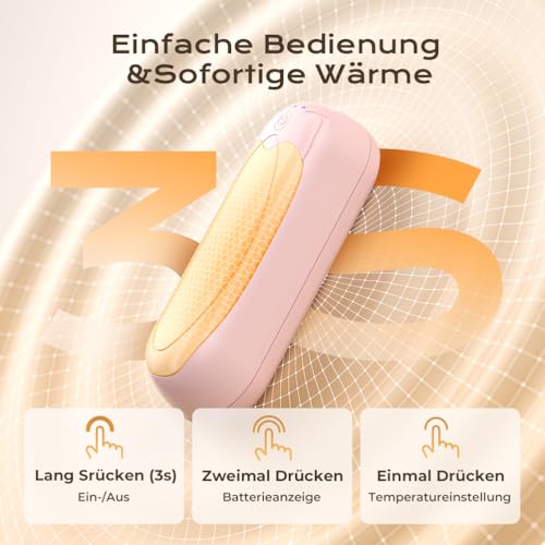 VOSFEEL Handwärmer Elektrisch 2er-Pack, Magnetische Handwärmer 3 Einstellbaren Heizmodi… – Ansicht 4