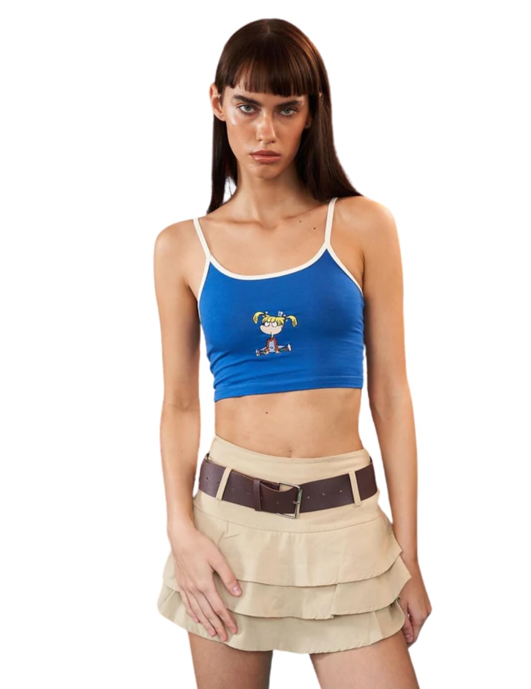 Bonkers Corner Pickles Blue Contrast Cami Top in blue