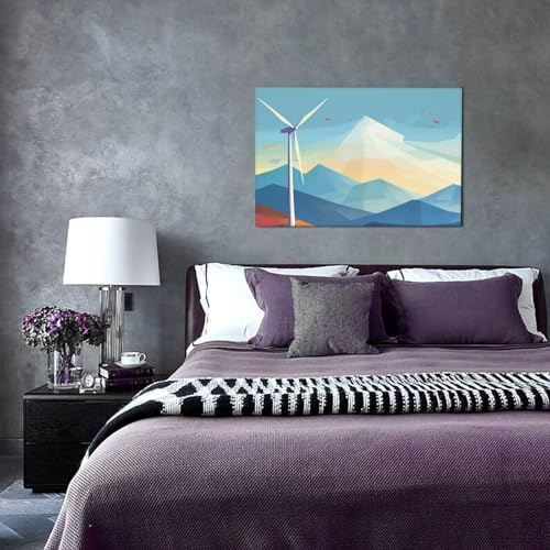 Toile moulin à vent pour salon et chambre déco murale moderne - 3