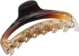Parcelona - Pinza de sujeción para el pelo fino para mujeres y niñas, diseño de tortuga francesa con doble sombra de cristal, color marrón