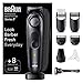 Produktbild Braun Barttrimmer 7, Trimmer/Haarschneider Herren, Haarschneidemaschine, für Gesichts- und Kopfhaare, lebenslang scharfe Klingen, 39 Längeneinstellungen, Geschenk Mann, BT7340, schwarz/grau-metallic