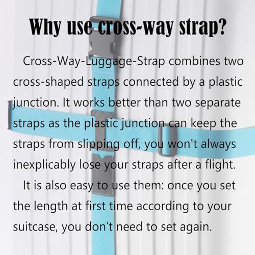 Image of Cross Luggage Straps for Suitcase Plus Luggage ID Slot Heavy Duty Adjustable