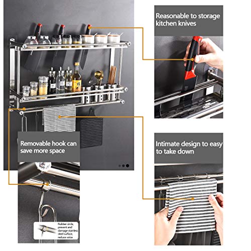 image for LUEXBOX Wall Mount Spice Rack, Kitchen Shelf Organizer Spice Rack Wall