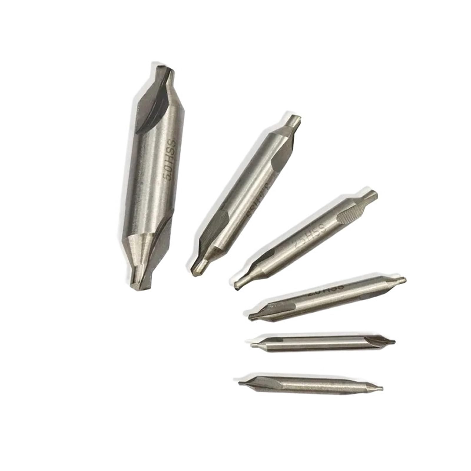 Brocas de centrado para tornos y fresadoras HSS, Broca avellanadora angular de 60 grados for torno metalúrgico (1-6 mm)(5.0mm)