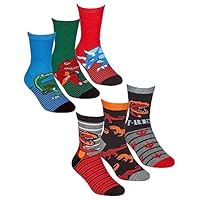 Undercover 6 Pairs Kids Cotton Rich Dinosaur Socks 42B752 1xEach 12.5-3.5