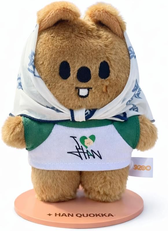 Skzoo Magnetic Plush Doll with Stand Base with Clothes- Cute Animal Collectible Figure for Desk & Backpack (5 inch) - Fun Toy for Concert & Daily Decor - Leebit
