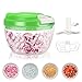 Telgoner Picadoras de verduras 3 cuchillas mini-batidora de mano rápida y fácil de tirar batidora mezcladora de alimentos para ensalada de verduras 520ML Verde