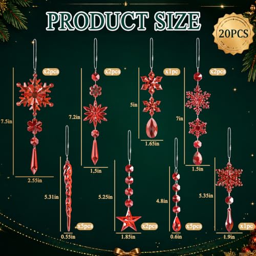 Image of Crystal Christmas Ornaments for Tree Decorations, Winter Wonderland Party
