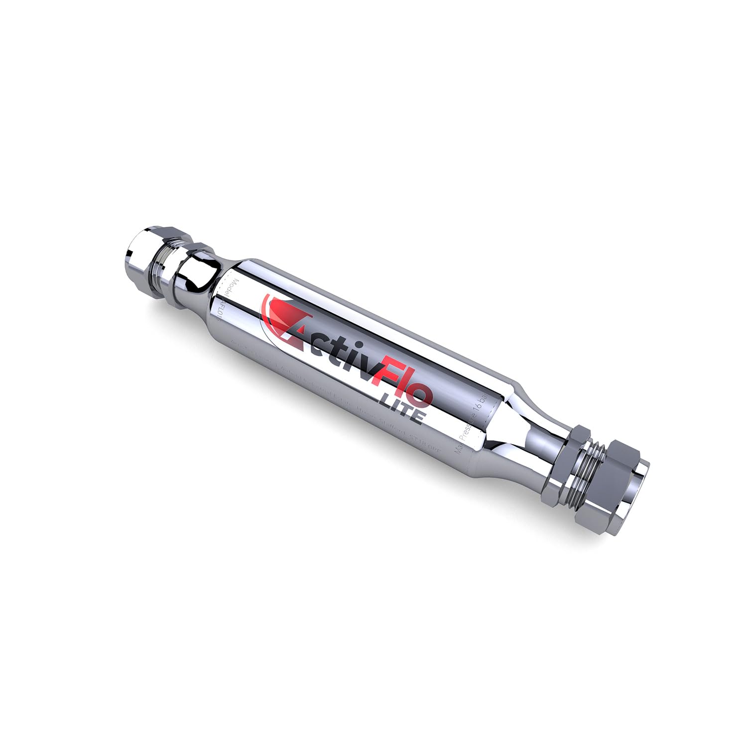 Unvented Components Europe Chrome Activflo Lite Water Conditioner, 15Mm Connections, 158Mm Length, Finish