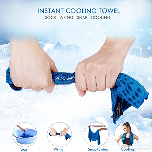 Your Choice Cooling Towels For Neck And Face (12''X40'') - Workout, Gym, Fitness, Golf, Yoga, Camping, Sports Towel For Sweat Instant Cooling Towels For Neck 4 Pack - Blue/Gray/Purple/Black #TOP1
