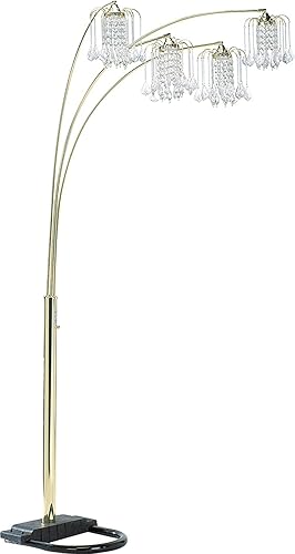 Miniatura 3 de SQF Lámpara de pie de arco de 4 brazos con atenuador (negro, 6966)