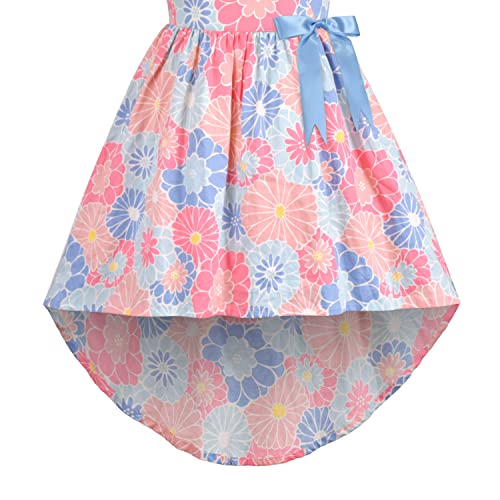 Sunny Fashion Girls Dress Hi-lo Skirt V Neck A Line Floral Ribbon Sleeveless4