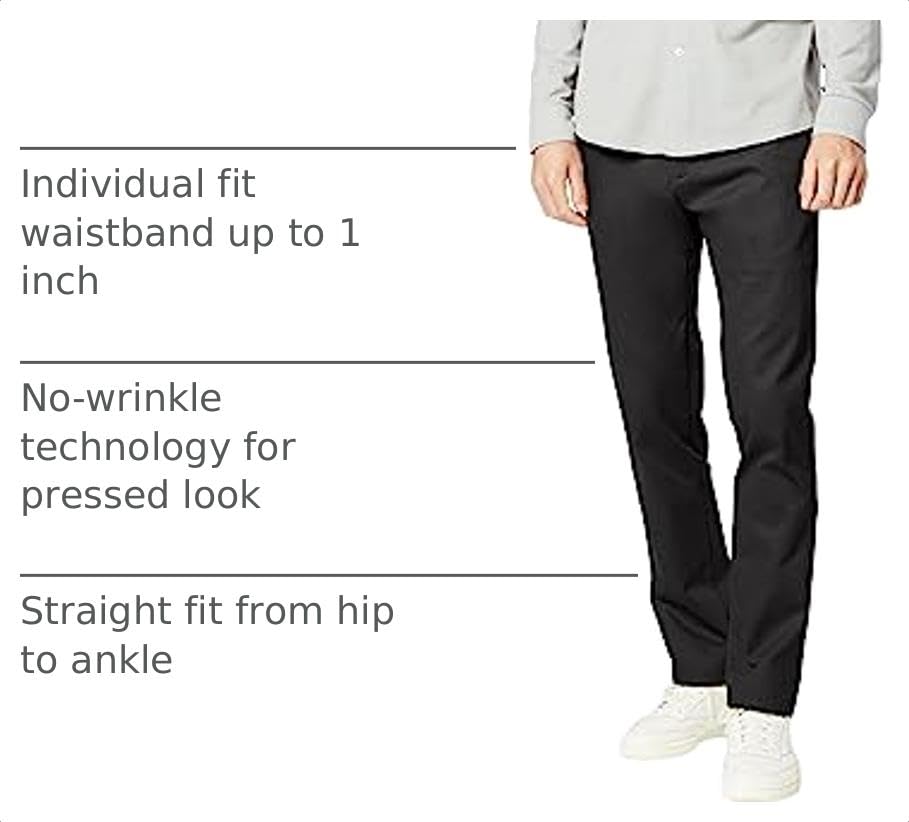 DOCKERS® Men's Slim Fit Signature Khaki Lux Cotton Stretch Pants, Black, 30W x 30L - image 4