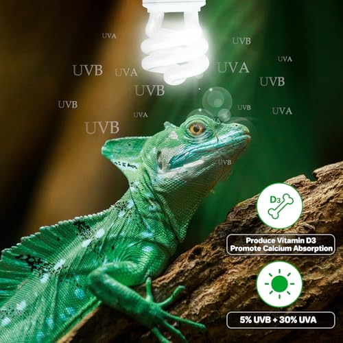 image for LUCKY HERP UVA UVB Reptile Light 5.0, Tropical UVB 100 Compact Fluores