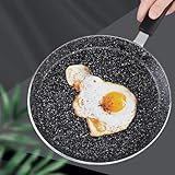 Sartén para crepes con revestimiento de mármol de 18 cm, ideal para cocina con mármol hecho de metal uniforme conducción del calor hecha de metal (negro)