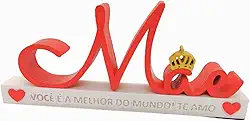 Presente Para Mãe Letreiro Melhor Mãe Do Mundo 18 cm Presente para o Dia das Mães