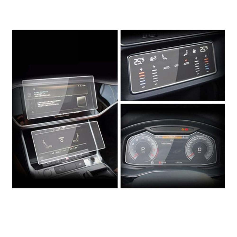 2 Stück Gehärtete Glasfolie Für A6 Für A7 2019 2020, Auto-GPS-Navigations-Displayschutz, Auto-Innenzubehör Auto Navigation Schutzfolie