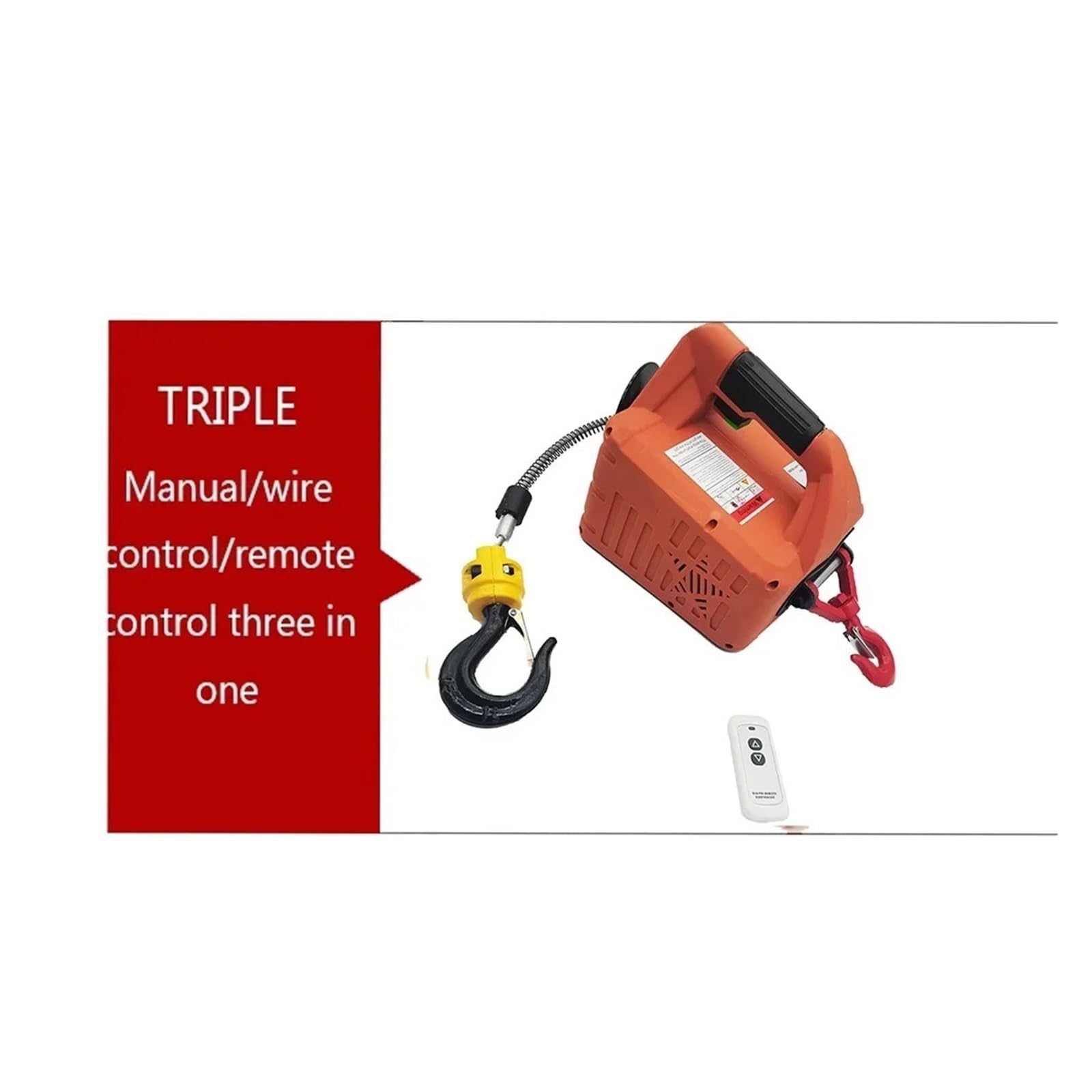 Paranco Elettrico A Trazione Miniaturizzata Portatile 3 In 1 Da 220 V, Piccola Fune Metallica 500 Kg Paranco Elettrico Telecomandato Argani