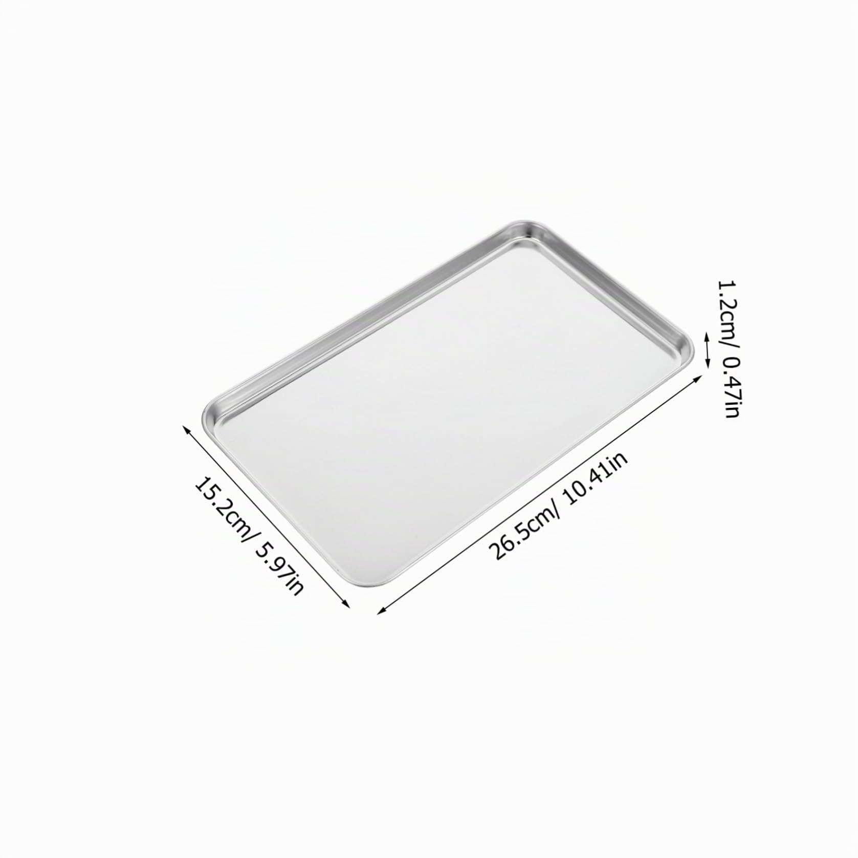 Toyvian Lot De 2 Plateaux De Cuisson En Acier Inoxydable Plateau Inox Rectangulaire 10.43X5.98X0.47In Pour Four Barbecue Égouttage D’Huile Et D’Eau Cuisine Et Pâtisserie