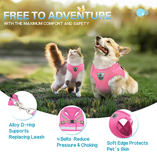 Supet Cat Harness And Leash Set For Walking Cat And Small Dog Harness Soft Mesh Harness Adjustable Cat Vest Harness With Reflective Strap Comfort Fit For Pet Kitten Puppy Rabbit #TOP2