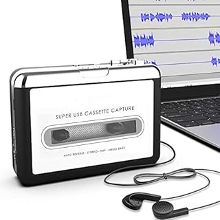 Cassette Player-Cassette Tape To MP3 CD Converter Via USB,Portable Cassette Tape Converter Captures MP3 Audio Music,Convert Walkman Tape Cassette To MP3 Format,Compatible with Laptops Mac and Personal