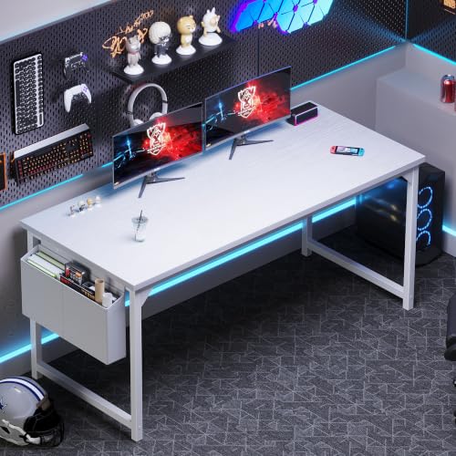 Image of OLIXIS Computer Desk, 63 Inch Gaming Desks for Home Office Small Spaces