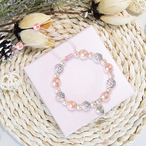 Image of Natural Stone Bracelets Gifts Heart Charm Bracelet Gifts Bracelets Gifts With Warm Message Card Bracelet Gifts