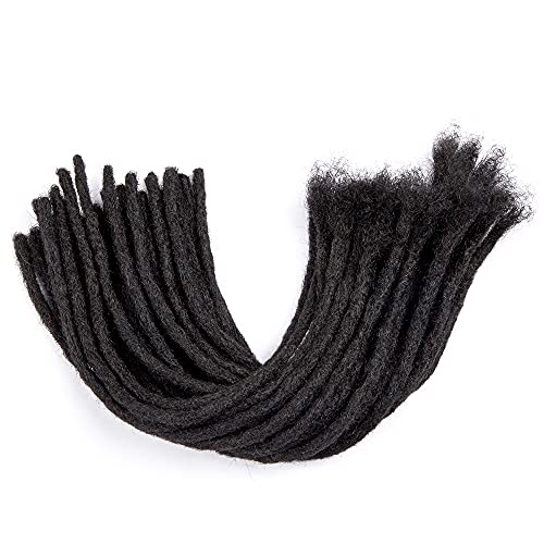 Teresa 8-18 Inch 10-100 Strands 0.8Cm & 0.6Cm & 0.4Cm Width 100% Human Hair Dreadlock Extensions For Men/Women/Kids,Full Hand-Made Permanent Dread Loc Extensions Human Hair Can Be Dyed And Bleached,From Jiajia Hair(0.6Cm Thickness Natural Black,70Locs) #TOP1