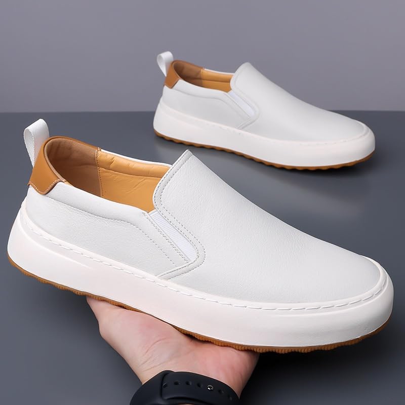 Men's Casual Genuine Leather Flats Soft Driving Walking Loafer Shoes Lightweight Retro Casual Flats Loafers for Daily Business Shoes4
