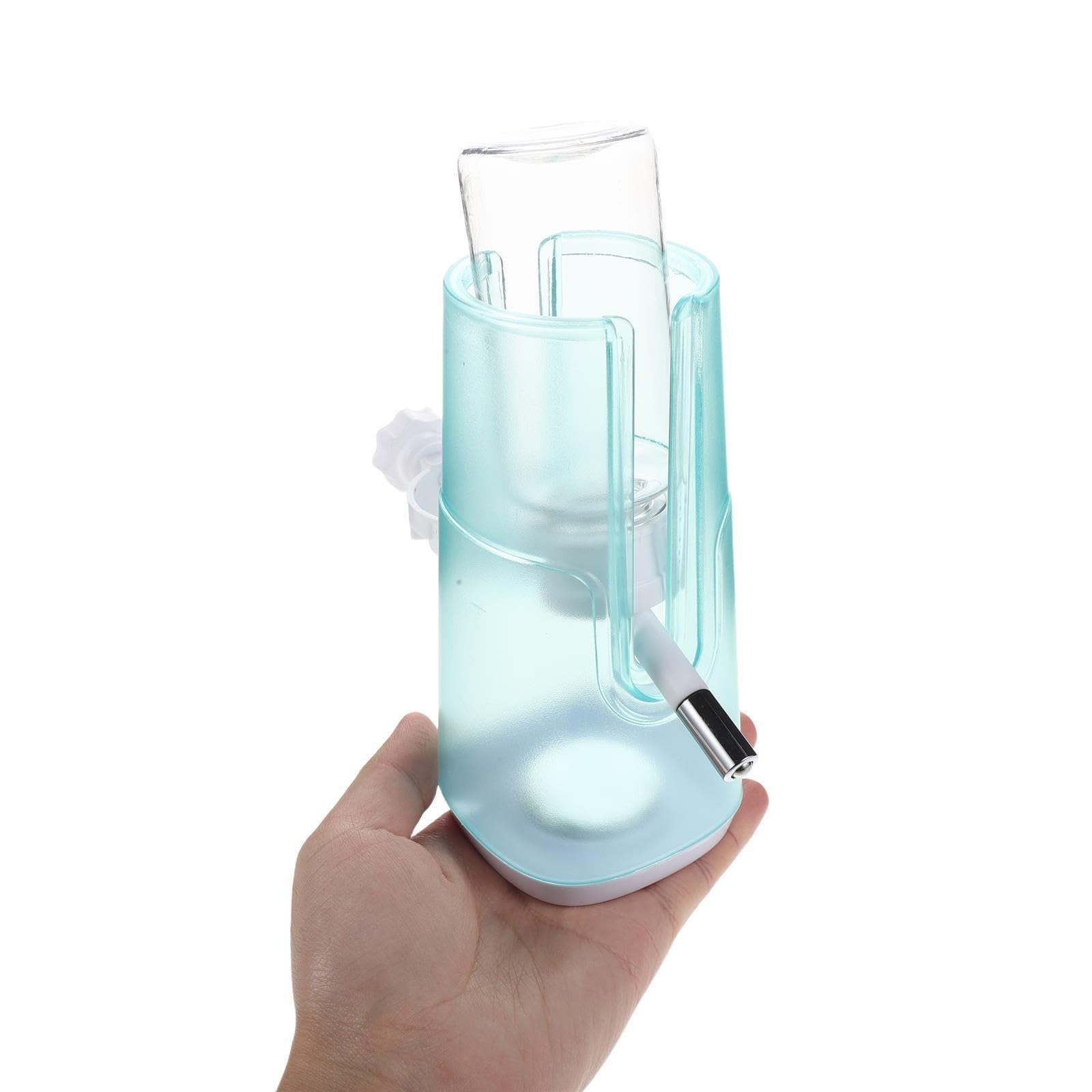 Abbeveratoio per Piccoli Animali 120ml Regolabile Plastico Metallo | Criceti e Conigli, Altezza 6, 5-12, 5cm, Base Appesantita Allargata, Dispenser Automatico