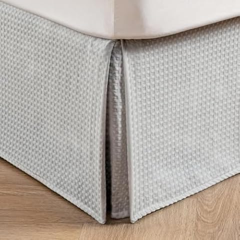 MIYE Waffle Weave Bed Skirt, King Cover