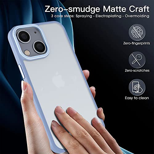 Image of Vaku Luxos Trans Armor for iPhone 14 Plus Cover Case, 6 Feet Drop, Metal Ring Camera Protection, Shockproof, Scratch Resistant, Slim, Compatible with iPhone 14 Plus Back Cover - Sierra Blue