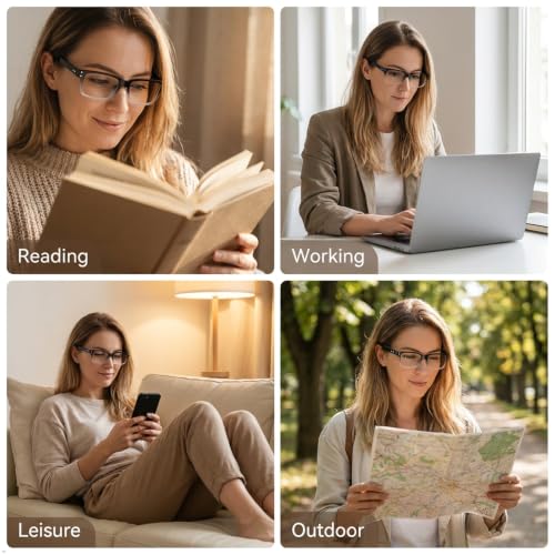 Image of Eyekepper Blue Light Reading Glasses Men Women 4.0, Black-clear 2 Pack