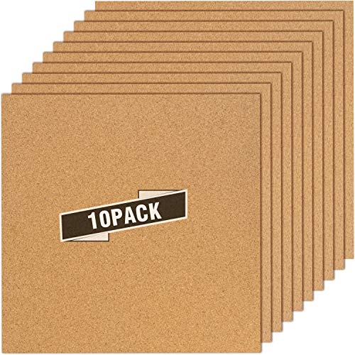 MBC MAT BOARD CENTER, Pack of 10, 12x12 Cork Foam Boards - 3/16â€ (5mm) Thick - Lightweight - Great for DIY Bulletin Boards, Jewelry Displays, Wall Organizers, Memo Boards