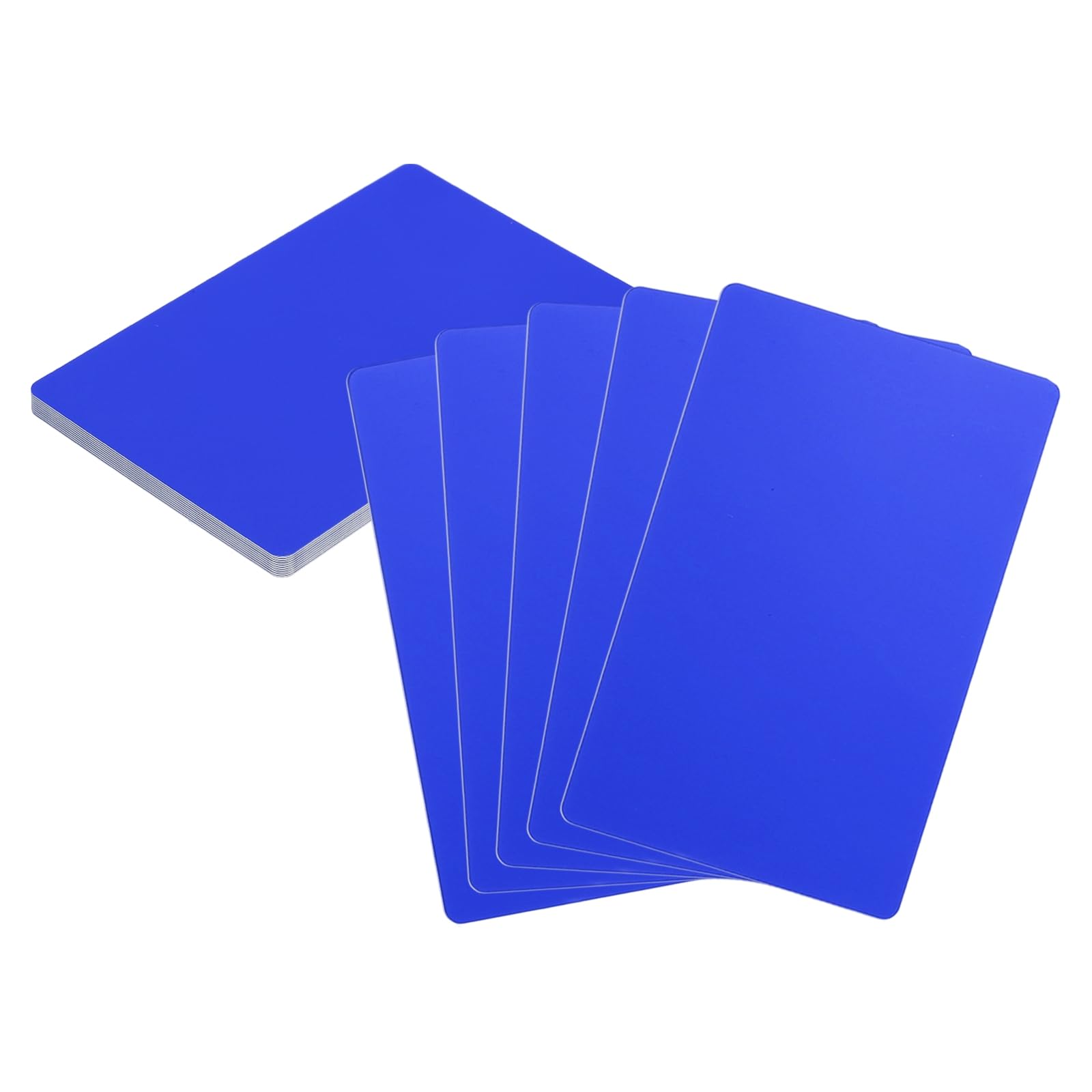 sourcing map 10pcs Metal Business Cards Blanks 3.4" x 2.1" x 0.02" Aluminum Laser Engraving Blank Name Custom Card CNC Engraving Sheets for House Office DIY Gift Plate Invitations, Dark Blue