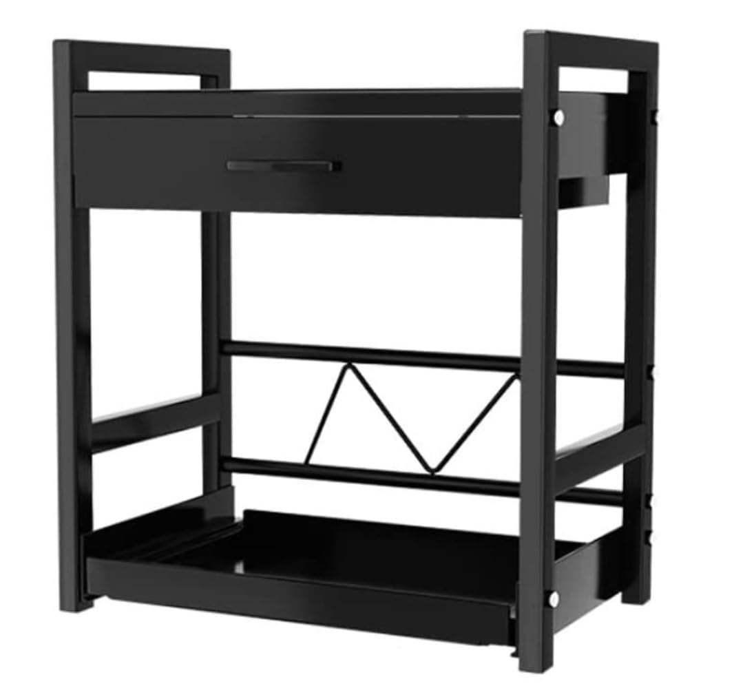 Especiero Estanteria Cocina Estante De Cocina, Organizador De Especias De Metal De 2 Niveles, Estante De Pie Para Gabinete De Cocina, Organizador De Estante De Oficina Y Baño Organizador Especias