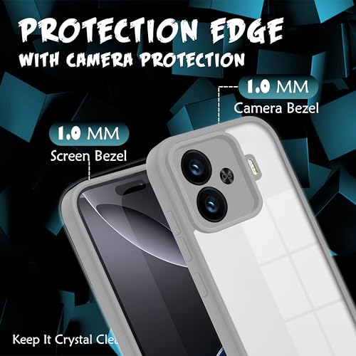 Image of V-TAN Back Cover for IQOO Neo 10R 5G, Transparent Clear Case Compatible with IQOO Neo 10R, TPU, Camera Protective, Scratch Resistant Shockproof Mobile Cover with Anti-Slip Grip (Gray) (Gray)