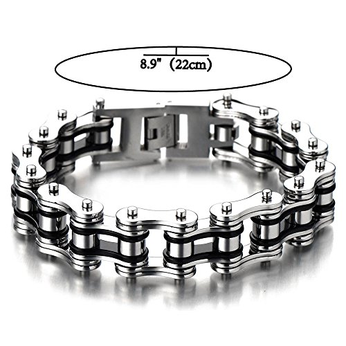 Pulsera masculina de cadena de acero inoxidable bicolor miniatura 3