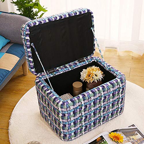 Tabouret de rangement multifo avec assise confortable en tissu