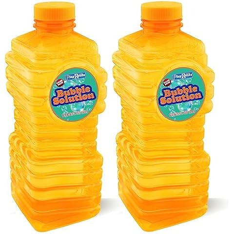 PlayRoute Bubble Solution | Bubbles Refill Solution 4L/136oz. | 2-Pack Ready to Use Solution for Bubble Machines & Other Bubble Blower Toys for Toddlers & Kids | Easy Grip Bulk Bottle Cover