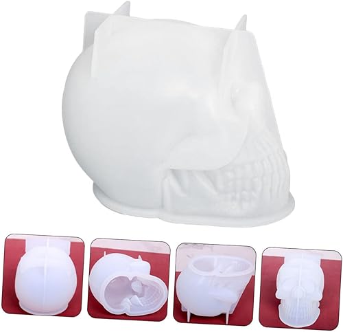 Miniatura 8 de BESTOYARD Molde de calavera para resina, 5 piezas, velas perfumadas, decoración de escritorio, decoración de escritorio, vela de bricolaje, caramelo