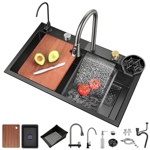 Cuba Aço Inox Polido, Pia de Cozinha, Pia de Aço Inox 304, com torneira destacável, pia de bacia úni