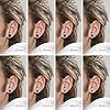 SYEYCW 8 Pairs Black Stud Earrings, 3mm-10mm Screw Studs Set, Hypoallergenic Ears Plugs for Men and Women #4